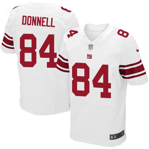 Men's Elite Larry Donnell Nike Jersey White Road - #84 NFL New York Giants